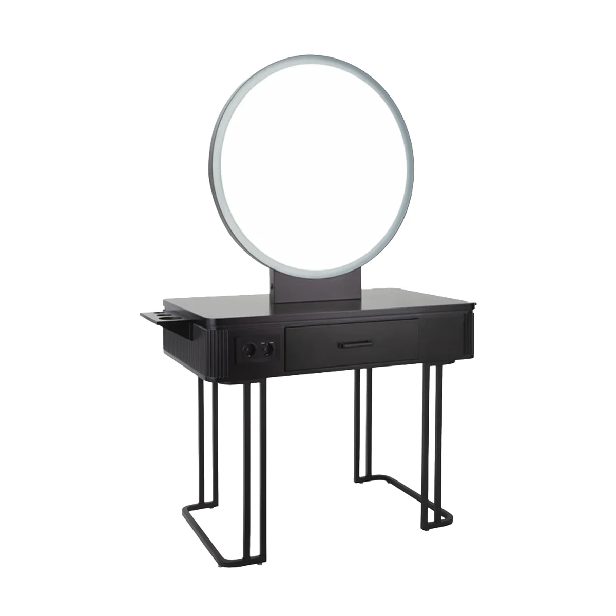 Coiffeuse NICOLE Noire Eclairage LED