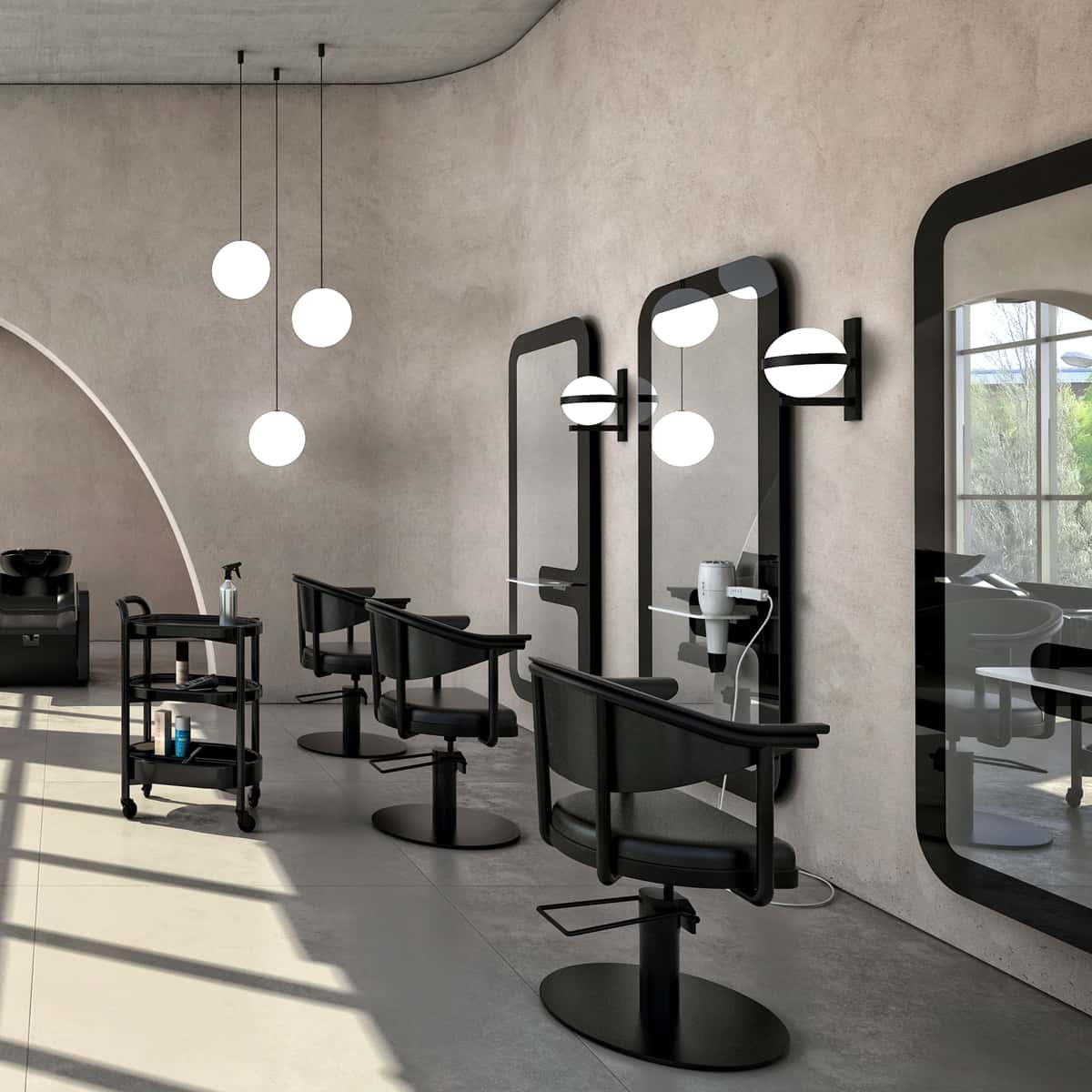 Coiffeuse POPPY B Noire Eclairage LED - Image 2