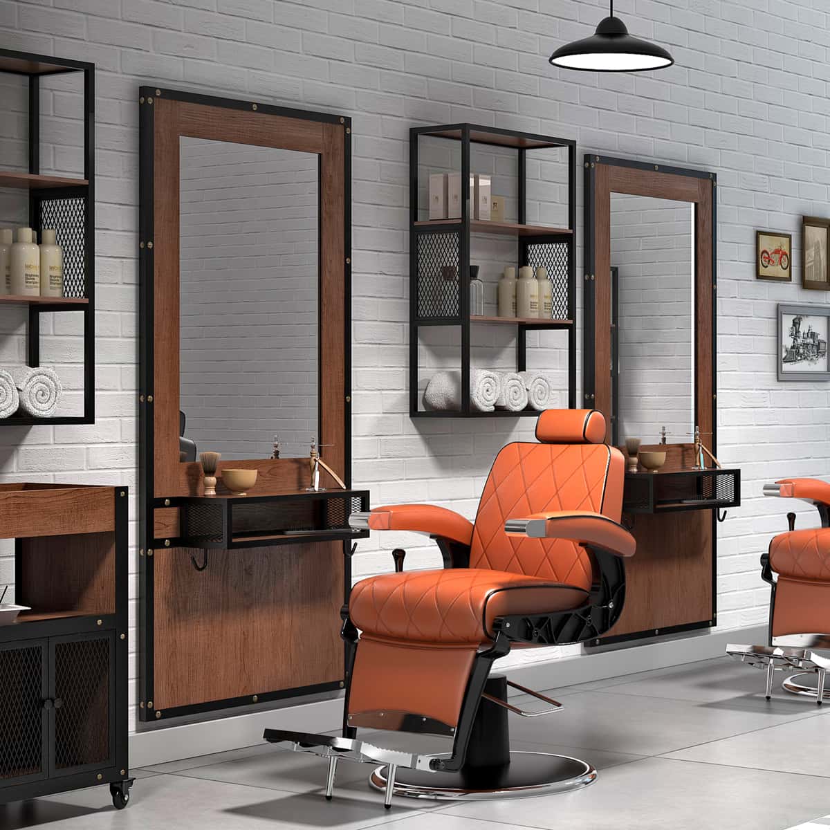 Coiffeuse RICHARD  Noire + Bois - Image 3