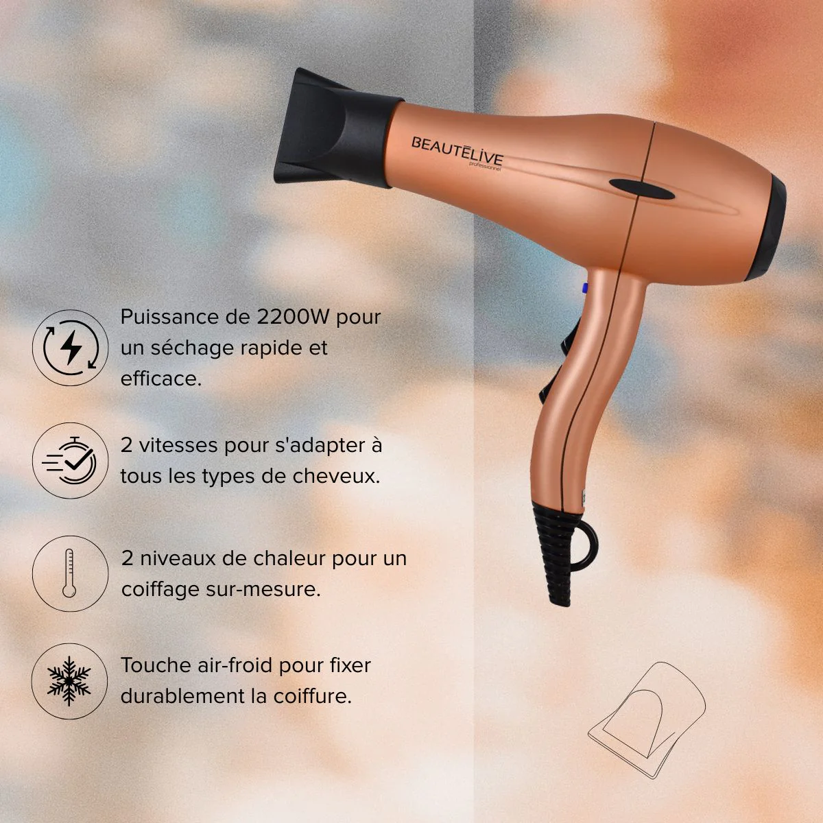Sèche-Cheveux GOLDEN LUXE 2200W - Image 2