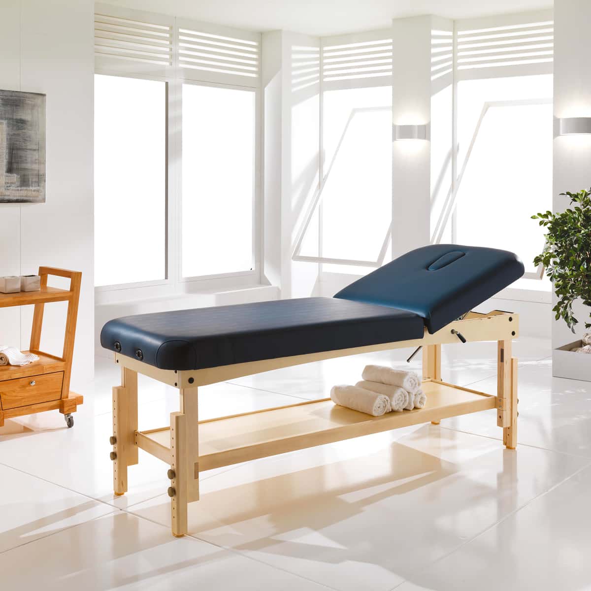 Table de Massage Bleu ORIENT WOOD BED - Image 2