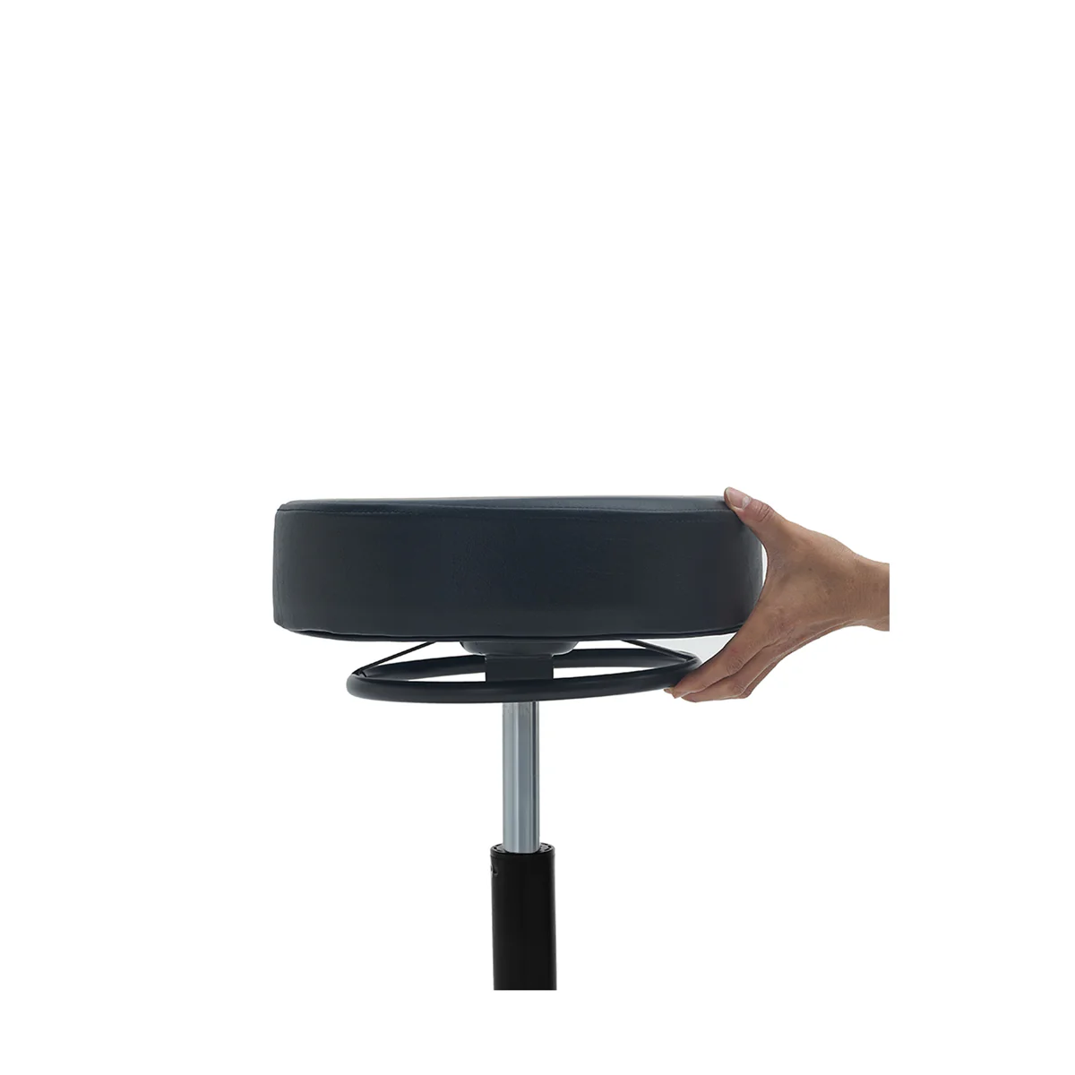 Tabouret Messina Noir avec roulettes speedy noires - Image 3