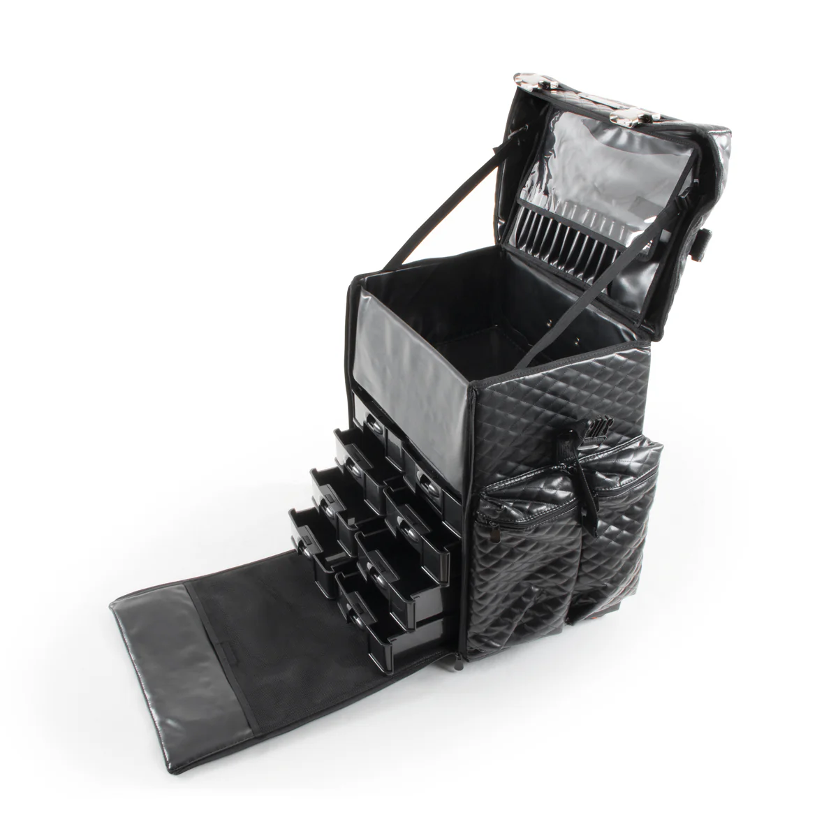 Valise Professionnelle Noire Simili Cuir 4 roues VIENNE - Image 4